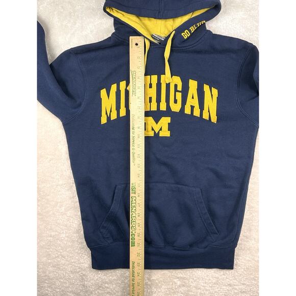 University of Michigan Hoodie Mens S Blue Yellow Stadium Athletics Wolverines - Picture 6 of 7